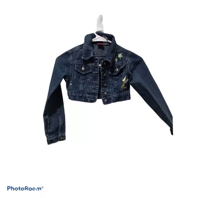 Girls 7 8 Denim Crop Jacket Disney Tinkerbell Tink