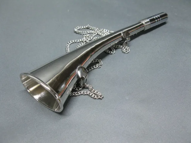 Silbern  Stethoskop Hörrohr Hearing Pipe Hörmaschine Ear Trumpet 15 cm mit Kette
