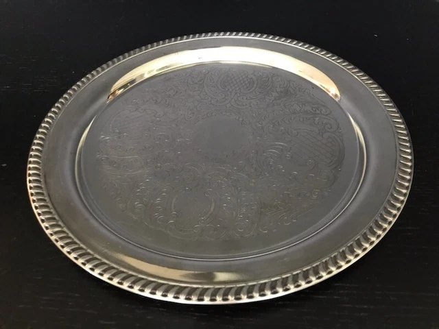 Large Vintage Leonard Silver Plate Tray Platter 15"