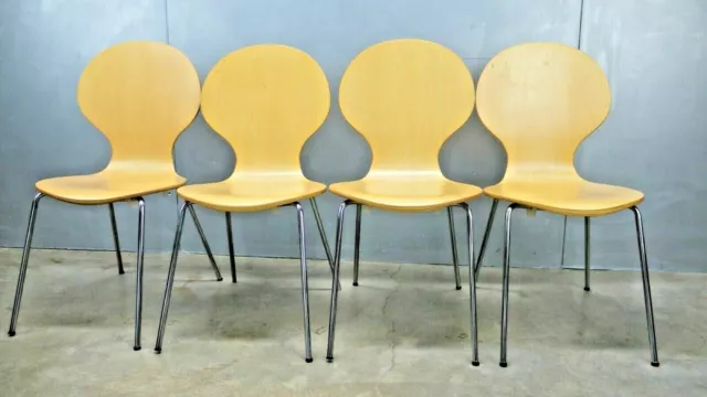 4x Mid Century Danish MOD BENTWOOD Jacobsen ANT Style KID Plywood YOUTH Chairs