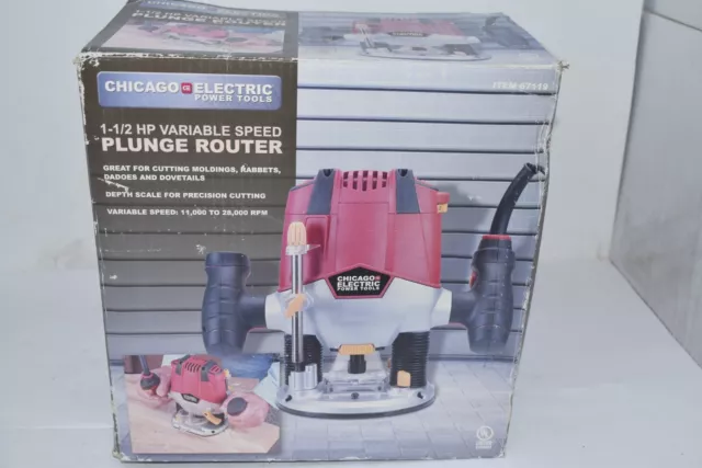 Chicago electric 2.5 hp heavy duty plunge router discount