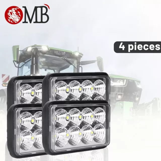 4PCS TL650 LED Work Tractor Light For Ford New Holland Skid Steer High/low Beam