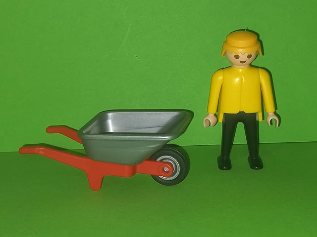 PLAYMOBIL ERSATZTEIL GRUNDFIGUR Mann Arbeiter mit Schubkarre Baustelle