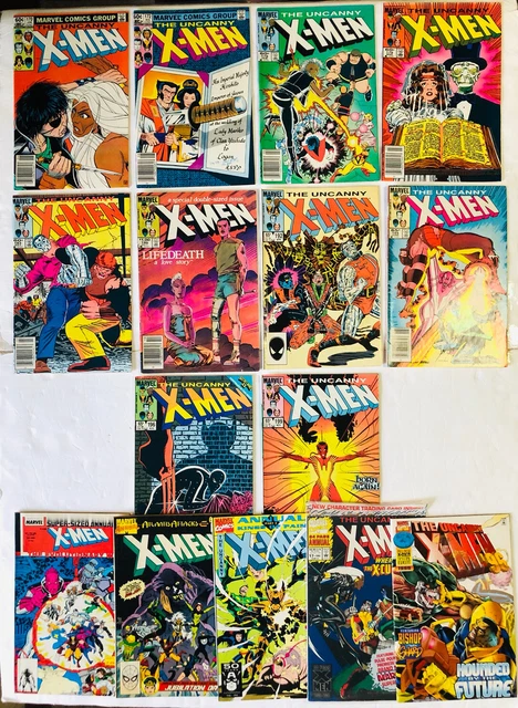Uncanny X-Men #'s 170-199 PLUS 5 Annuals 15 BOOKS NEWSSTANDS & MINOR KEYS VF AVG