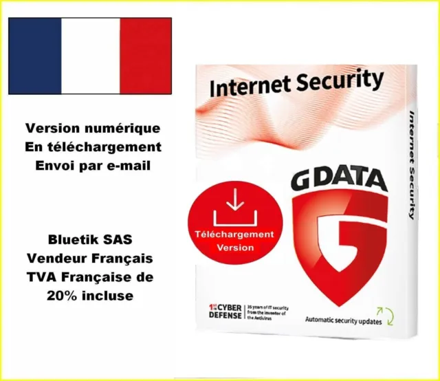 G DATA 2024 Internet Security OEM 1 PC Wind 1 an Licence officielle par mail ESD