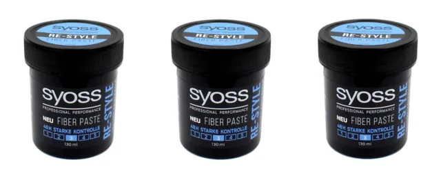 3x Syoss RE-STYLE Fiber Paste , 3x130ml