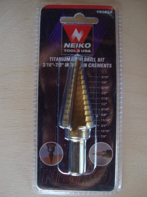 Step Drill Bits 3/16" - 7/8" Titanium Neiko Tools