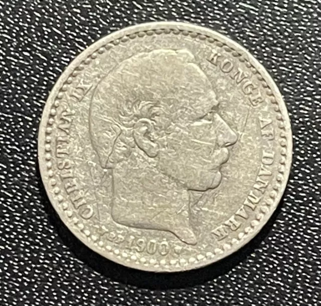Denmark 1900 VBP 25 Øre Silver Coin