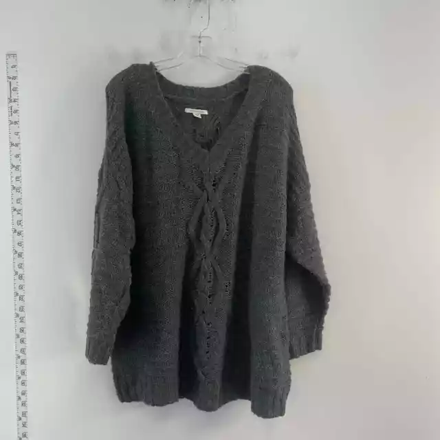 American Eagle Women's Gray Knit Wool Blend M Pullover Sweater