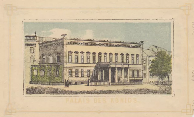 Berlin Palais Kaiser Wilhelm I Original Farblithografie Lenz 1875