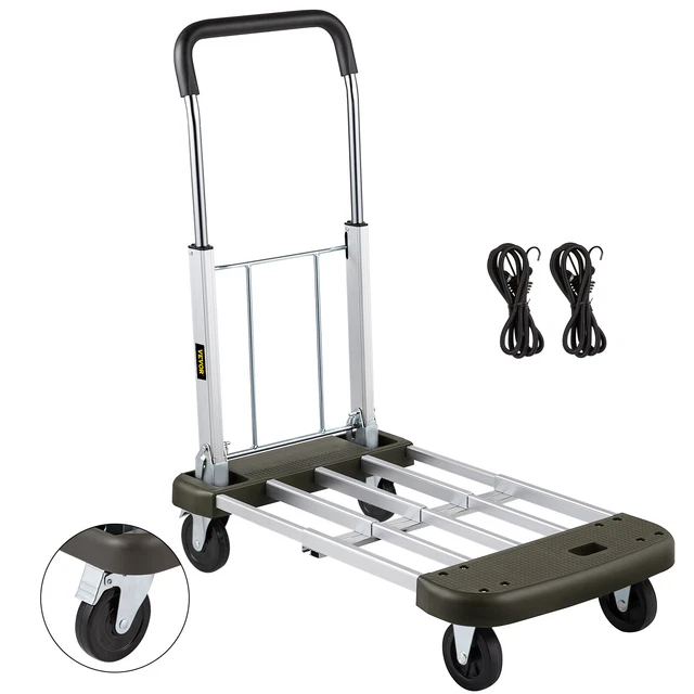 VEVOR FOLDING HAND Truck Dolly Cart w/ Wheels Luggage Cart Trolley for