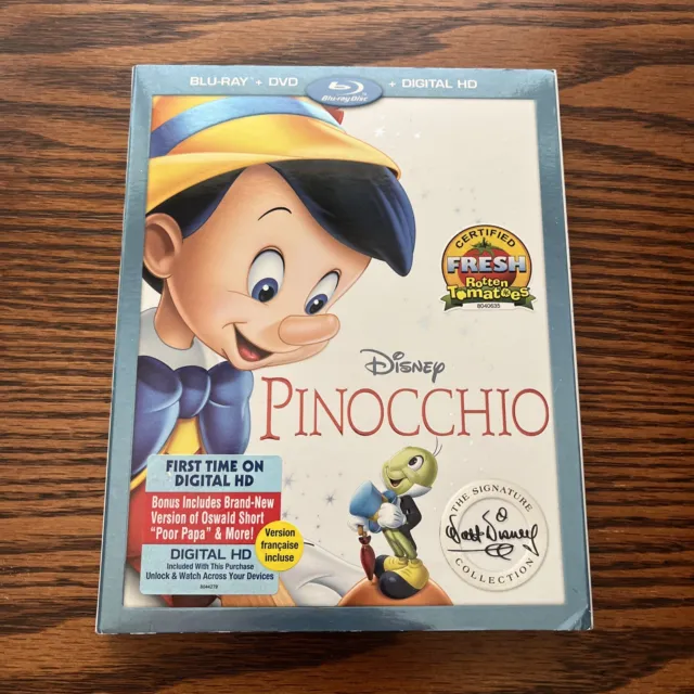 Pinocchio Blu Ray DVD Combo Disney Signature Collection 2017 (No Digital)
