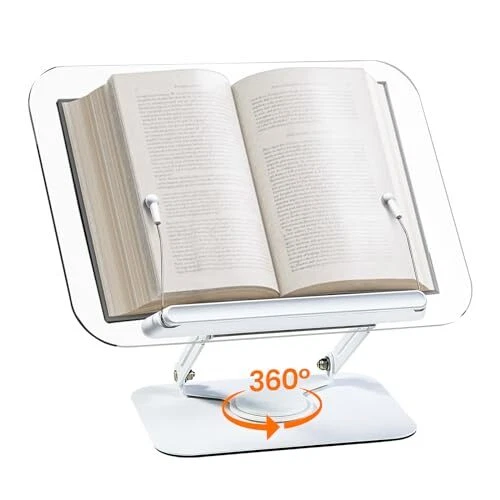 Acrylic Book Stand for Reading, Adjustable Book Holder with 360° Rotary model