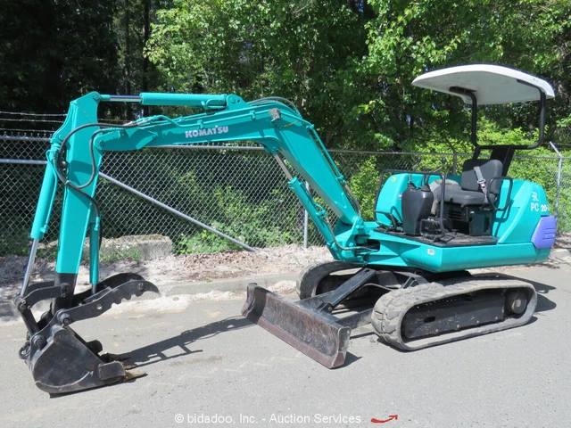 Komatsu PC20-7E Hydraulic Mini Excavator Rubber Tracks Hyd Thumb Blade bidadoo