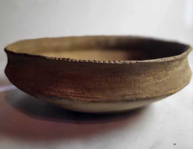 Friendship Engraved Caddo Bowl Ancient American Indian Pottery