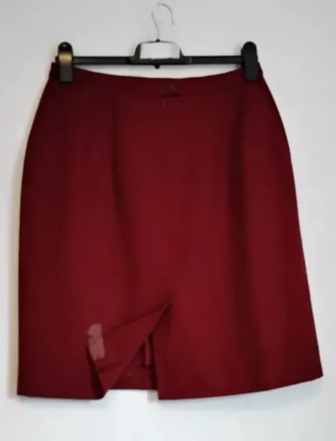 Ladies st. Michael Marks & Spencer Red Pencil Skirt sz 14 Pure new wool Waist 29 2