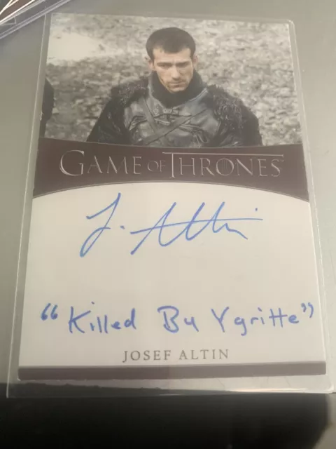 Josef Altin Inscription Game Of Thrones Autograph Card