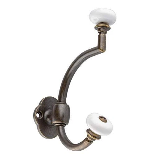 UNIQANTIQ HARDWARE SUPPLY Antique Finished with Porcelain Ball Hat and Coat H...