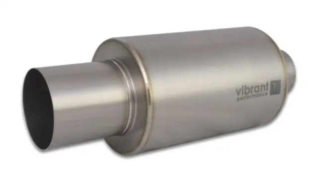Vibrant Titanium Muffler w/Straight Cut Natural Tip 3in. Inlet / 3in. Outlet 175