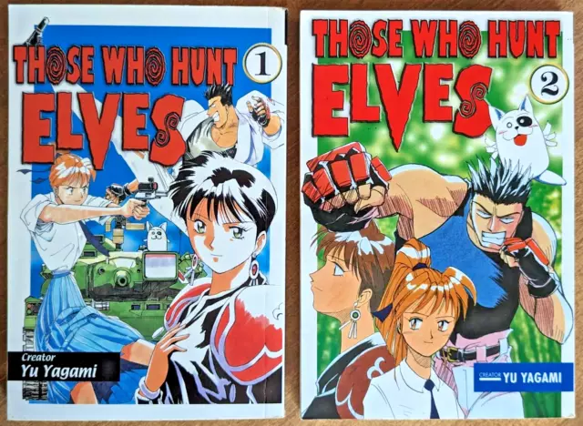 Those Who Hunt Elves Vol 1-2 Manga Lot, 1st Print 2003, Yu Yagami, ADV Manga