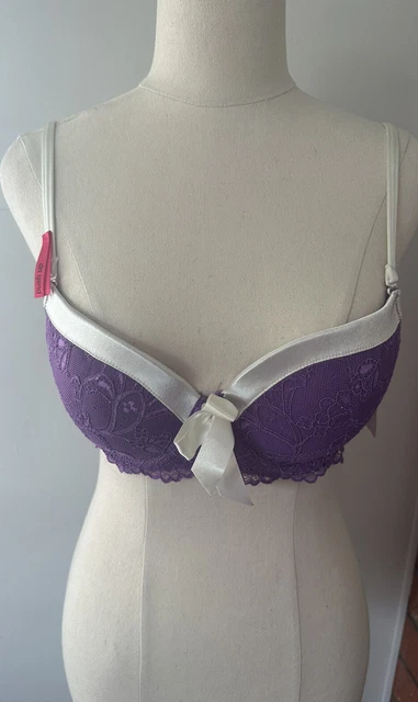 WOMENS PURPLE LACE Short Stories 14B water gel filled push up bnwt bras n  things $30.00 - PicClick AU