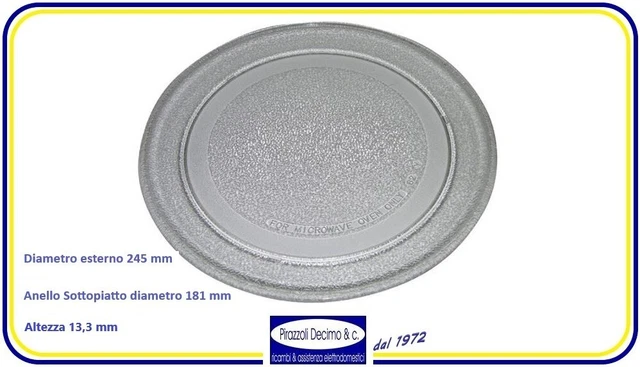 Piatto Girevole Per Microonde | Vetro, Diametro 27 Cm | Compatibile Whirlpool, Ikea, Hotpoint E Altri - Foto 3