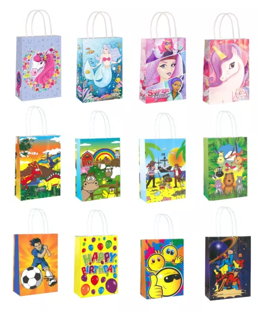 BOLSAS DE FIESTA DE CUMPLEAÑOS Niños Niños Niñas Bebé Goodies Papel Impreso Juguete Bolsa Favores Reino Unido 2