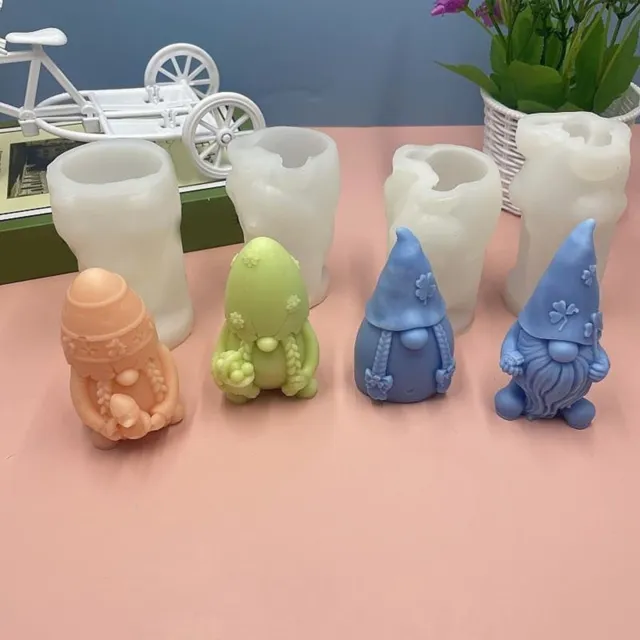 Candle Making Mold Non-deformed Silicone Gnome Faceless Doll Molds for Diy