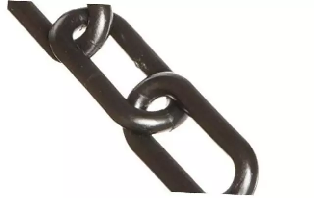 Heavy Duty Plastic Barrier Chain, Black, 2-Inch Link Diameter, 50-Foot Length