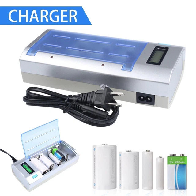Universal Battery Charger LCD Battery Charger for AA /AAA/C/D 9V"
