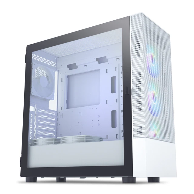 Computer Mesh White VETROO AL600 MESH White Mid-Tower Gaming Computer Case ATX w/ 6 PCS ...