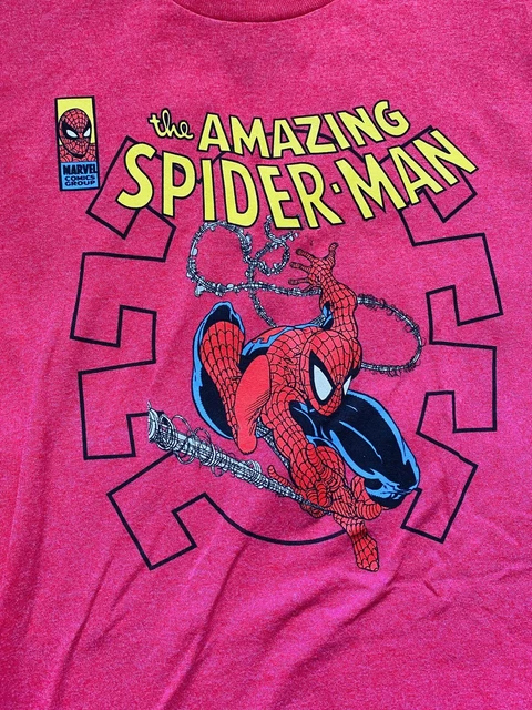 Marvel The Amazing Spider-man Men's T Shirt Mens 2XL Red Graphic Logo Tee 3