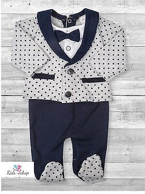 Baby Boy All-in-One Suit Wedding Christening Formal Party Smart Outfit Tuxedo