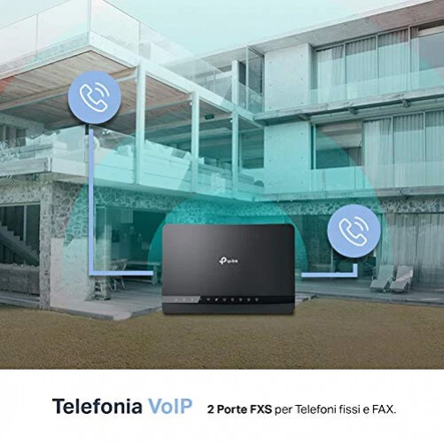 Modem Router TP-Link Archer VR1210v - EVDSL Jusqu'à 300 Mbps - Wi-Fi AC1200 Dual Band - 4 Ports Gigabit - VoIP Routeur Téléphonie VOIP
