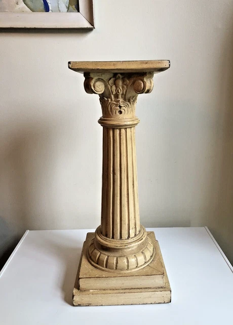 Vintage Wood Column Pedestal Stand Display