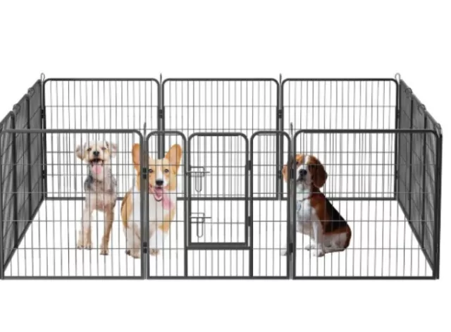 FXW 40" Inch Heavy Duty Dog Playpen 12 Panel Exercise Pen Fence W/ Doors *WHITE