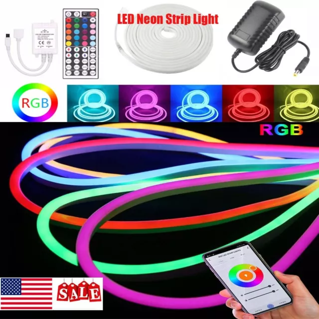 12V Flexible LED Strip Waterproof Sign Neon Lights Silicone Tube 1M 2M 3M  5M USA