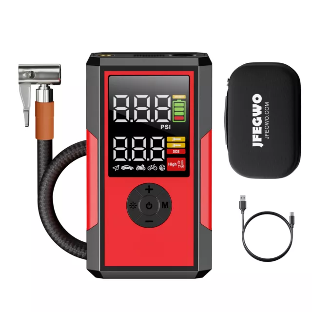 10000mAH Cordless Car Tire Air Inflator Portable Electric Tyre Pump Rechargeable 3