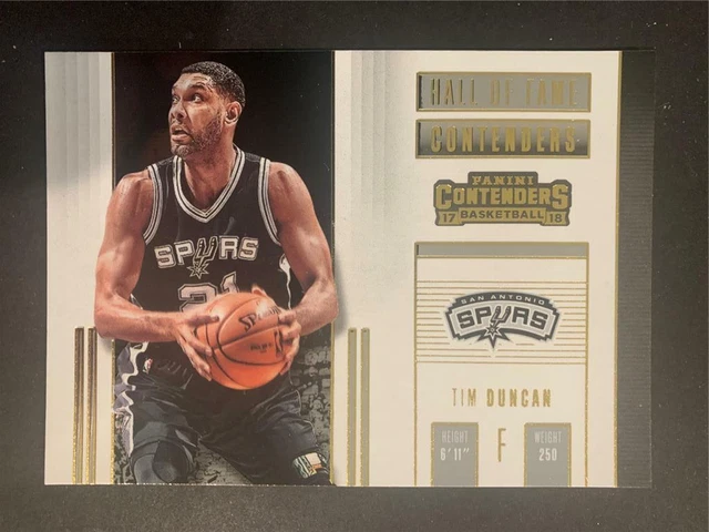 2017/18 Panini Contenders Hall of Fame Contenders #2 Tim Duncan Spurs