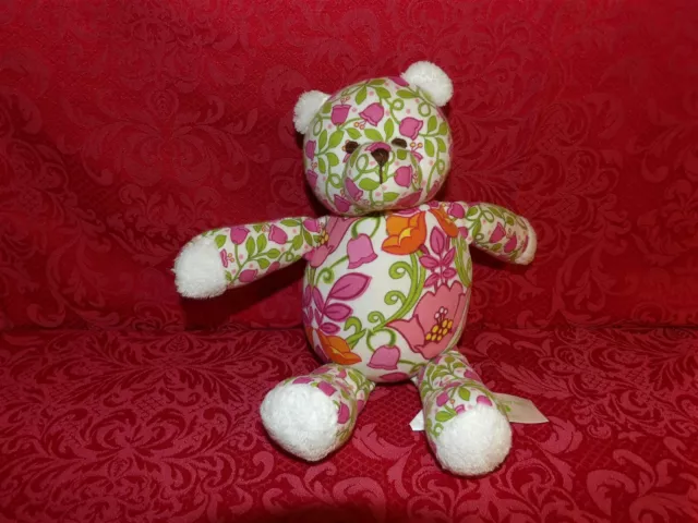 VHTF 10" Vera Bradley Baby LILLI BELL Plush Teddy Bear Plush FLORAL Doll (*60)