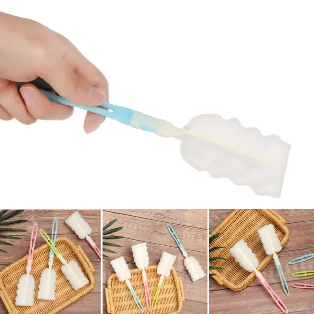 Herramienta de limpieza de plástico para alimentación infantil esponja limpiador de pezones cepillo de biberón