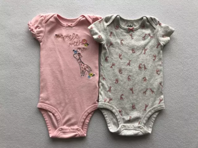Carters Baby Girl One-piece Bodysuit Giraffe Smile with Me Design Size 3-6 Month