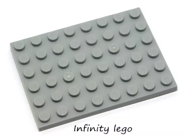 8 LEGO Light Bluish Grey Plate Base Board 6 x 8 (3036) - 8 Pieces