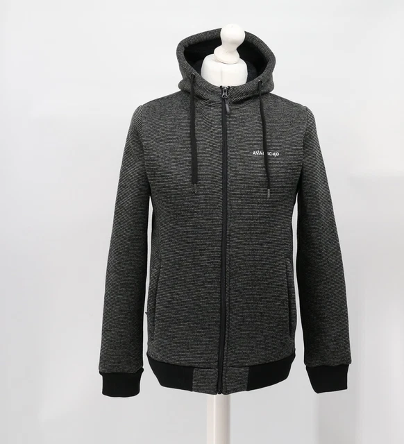 AYACUCHO MENS UK L Grey Knitted Full Zip Fleece Jacket Dh 21.19