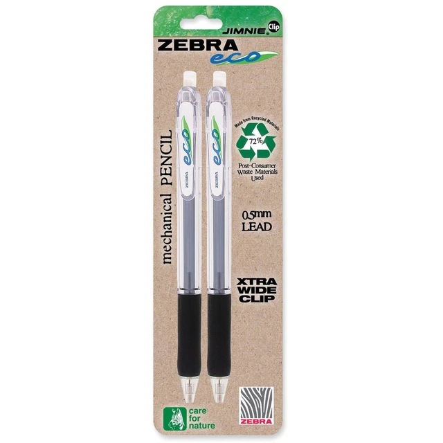 Zebra Pen Eco-Friendly Mechanical Pencil, 0.5mm, Black, 2-Count