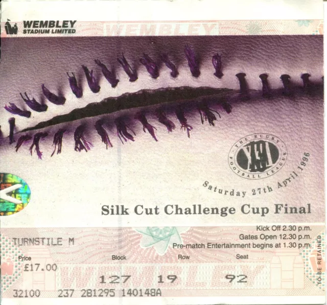 St Helens v Bradford 27/04/96 Silk Cut Challenge Cup Final