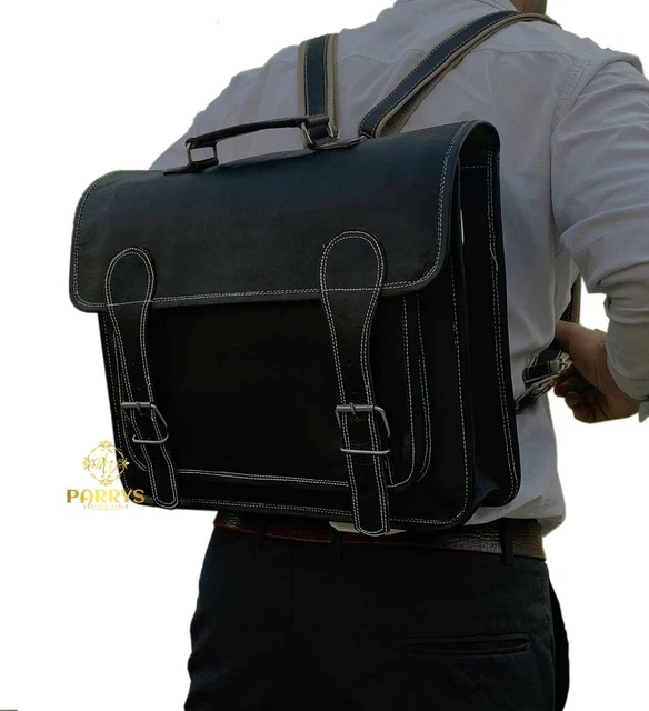 18” Portable Messager Sac à Dos Bureau Mallette Cuir Convertible Sac PL1-27