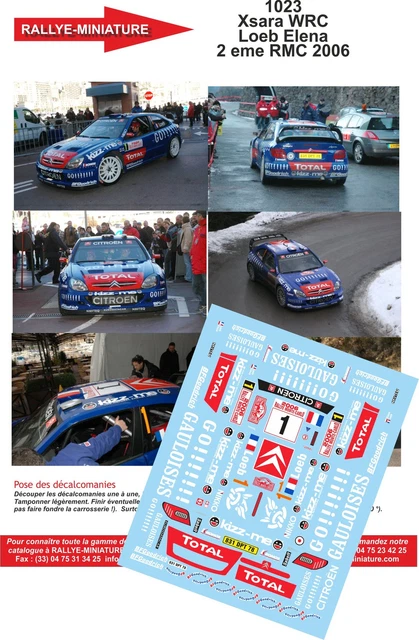 Décalcomanies 1/18 Pour Citroën Xsara WRC Sordo Tour De Corse 2006 - Réf. 1079