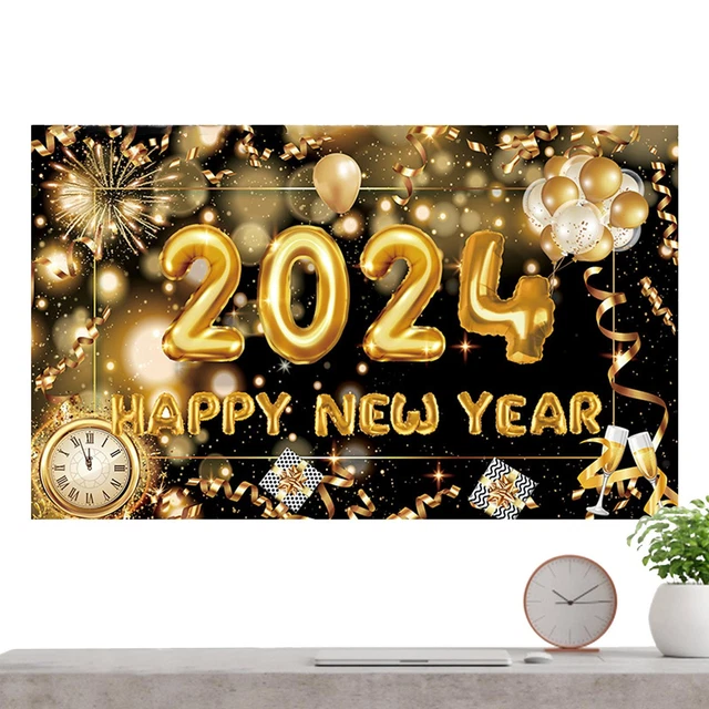 2024 HAPPY NEW Year Fireworks Christmas Backdrop Background Photo