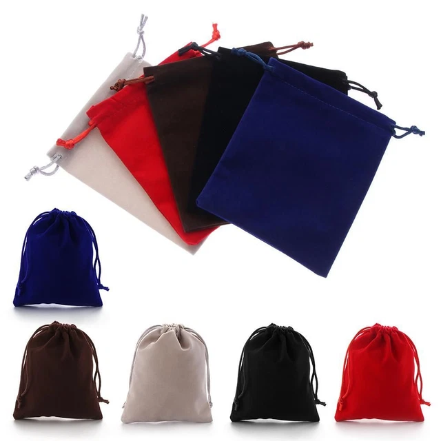 Lin Sac en velours Sac à cordes Emballage de bijoux Sac cadeau en jute